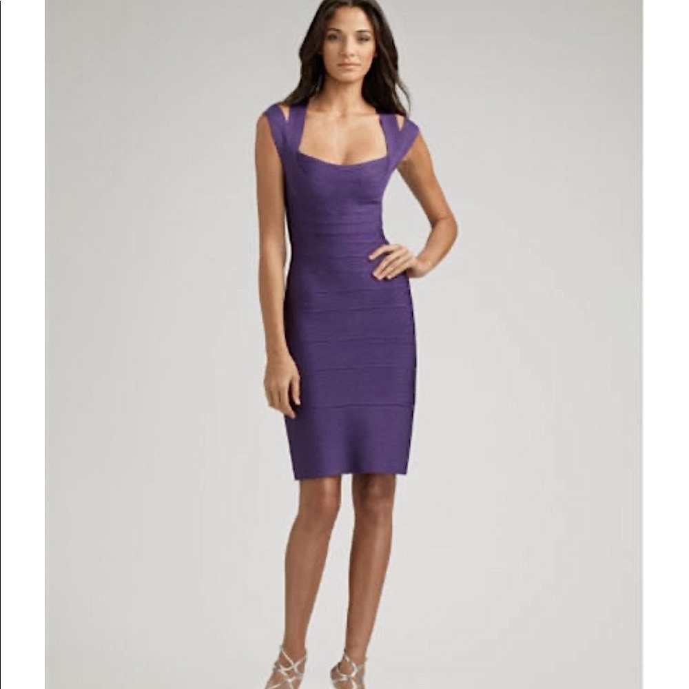 AUTHENTIC- Herve Leger Deep Purple Dress